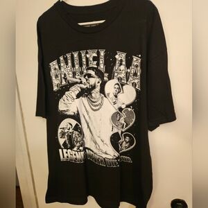 Black Graphic T-Shirt with White Print